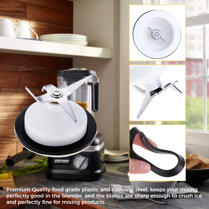 DRELD 4 Leaf Blender Blade with Rubber Gasket Seal Ring, Replace KSBGCB 9704267 9706716 PS11746926, 4KSB5BK4, 4KSB5BU4, Replacement for Kitchenaid - Image 5